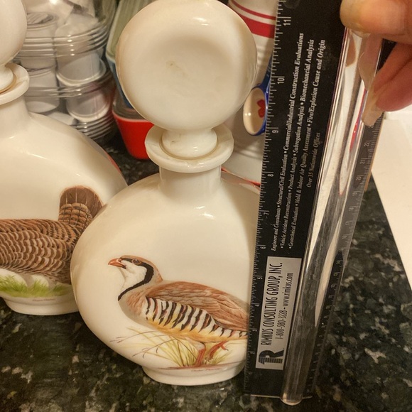 Two Milk Glass Decanters - Picture 4 of 5